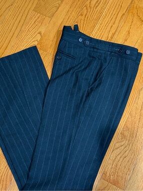 BCBG Classic Pinstripe Trousers in dark brown